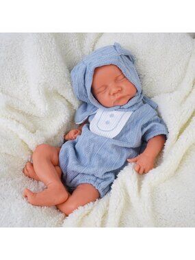 17 Inch Boy Fully Silicone Solid Reborn Newborn Sleeping Baby Doll with Clothes
